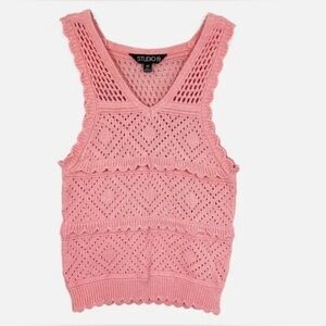 Studio 19 Pink Knit Tank SZ S